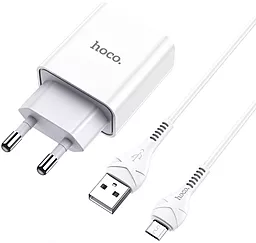 Сетевое зарядное устройство Hoco C81A Asombroso + micro USB Cable White - миниатюра 2