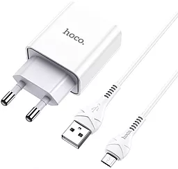 Сетевое зарядное устройство Hoco C81A 2.1a home charger + micro USB cable white - миниатюра 2 Сетевое зарядное устройство Hoco C81A 2.1a home charger + micro USB cable white - миниатюра 2