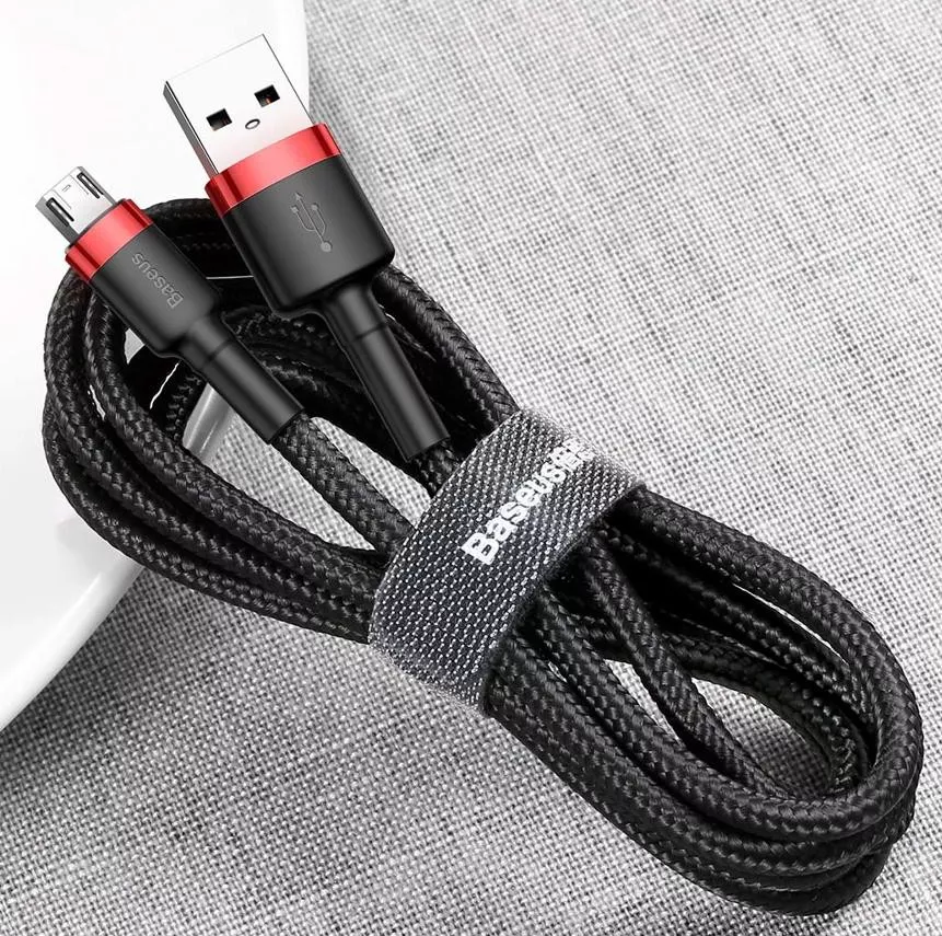 Кабель Baseus Cafule USB-A - micro USB 7.5w 2м cable Red/Black (CAMKLF-C91) - фото 5