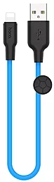 Кабель Hoco X21 Plus Silicone USB-A - Lightning 12w 2.4a 0.25м cable Black/Blue - фото Кабель Hoco X21 Plus Silicone USB-A - Lightning 12w 2.4a 0.25м cable Black/Blue