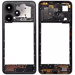 Рамка корпуса Infinix Hot 30i со стеклом камеры Mirror Black - фото Рамка корпуса Infinix Hot 30i со стеклом камеры Mirror Black