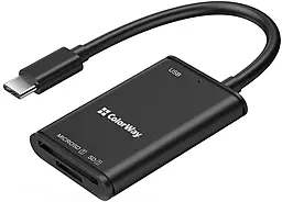 Картридер ColorWay USB-C to USB 3.0/SD/MicroSD black (CW-CR-02) - фото Картридер ColorWay USB-C to USB 3.0/SD/MicroSD black (CW-CR-02)