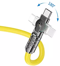 Кабель USB Hoco U118 Triumph 100w 5a 1.2m USB Type-C cable yellow - миниатюра 2