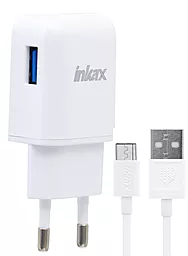 Сетевое зарядное устройство с быстрой зарядкой Inkax 18w QC2.0 + micro USB cable white (CD-24)