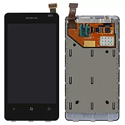 Дисплей Nokia Lumia 800 с тачскрином и рамкой, Black - фото Дисплей Nokia Lumia 800 с тачскрином и рамкой, Black