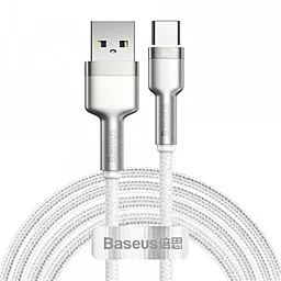 Кабель USB Baseus Cafule Metal 66w 6a 2m USB Type-C cable  white (CAKF000202)