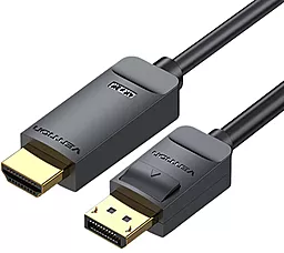Видеокабель DisplayPort - HDMI v1.4 4k 30hz 1.5m black (HAGBG) Vention - фото Видеокабель DisplayPort - HDMI v1.4 4k 30hz 1.5m black (HAGBG) Vention