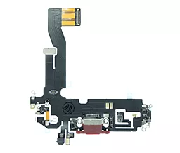 Нижний шлейф Apple iPhone 12 / iPhone 12 Pro с разъемом зарядки, с микрофоном, Original Red