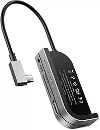 Мультипортовый USB Type-C хаб Baseus Bend Angle No.7 Multifunctional USB 3.0, SD, microSD, AUX, HDMI 4K, USB-C Grey (CAHUB-WJ0G)
