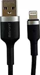 USB Кабель Mibrand Metal Braided MI-71 12W 2.4A Lightning Cable Black