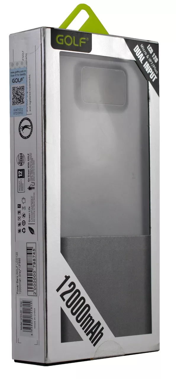Повербанк GOLF LCD120 12000mah gold - фото 2