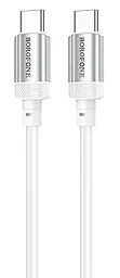 Кабель Borofone BX108 Start USB Type-C - Type-C 60w 3a 1м PD cable White - фото Кабель Borofone BX108 Start USB Type-C - Type-C 60w 3a 1м PD cable White