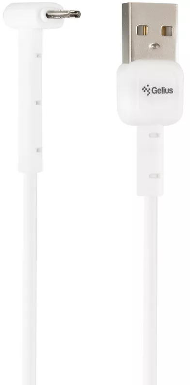 Кабель Gelius Pro Angle USB-A - micro USB 12w 2.4a 1м cable White - фото 2