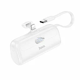 Повербанк Hoco J116 Pro Pocket iP 5000 mAh Type-C Cable White - фото Повербанк Hoco J116 Pro Pocket iP 5000 mAh Type-C Cable White