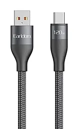 Кабель Earldom EC-212C USB-A - Type-C 120w 6a 1м cable Black - фото Кабель Earldom EC-212C USB-A - Type-C 120w 6a 1м cable Black