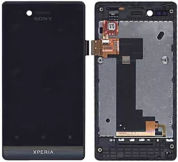 Дисплей Sony Xperia Miro (ST23i, ST23a) з тачскріном і рамкою, Black - фото Дисплей Sony Xperia Miro (ST23i, ST23a) з тачскріном і рамкою, Black