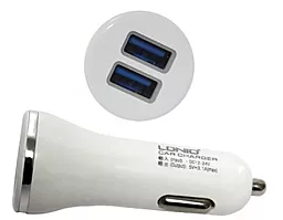 Автомобильное зарядное устройство LDNio Car charger 2USB 3.1A + Lightning USB Cable White - миниатюра 3