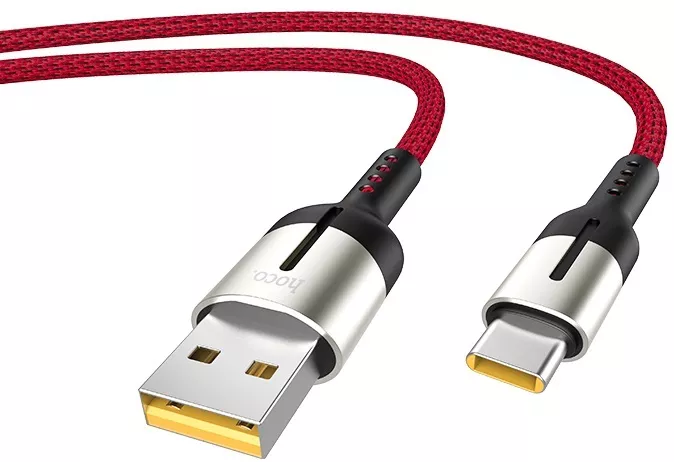 Кабель Hoco U68 Gusto USB-A - Type-C 25w 5a 1.2м cable Red - фото 3