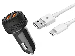 Автомобильное зарядное устройство Moxom MX-VC02 2.4a 2xUSB-A ports car charger + USB-C cable black - фото Автомобильное зарядное устройство Moxom MX-VC02 2.4a 2xUSB-A ports car charger + USB-C cable black