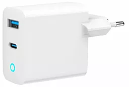 Сетевое зарядное устройство Gembird 30w PD/QC USB-C/USB-A ports charger white (TA-UC-PDQC30L-W-01) - фото Сетевое зарядное устройство Gembird 30w PD/QC USB-C/USB-A ports charger white (TA-UC-PDQC30L-W-01)