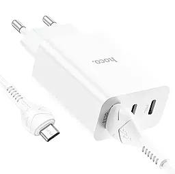 Сетевое зарядное устройство Hoco C99A 20w PD 2xUSB-C/USB-A ports fast charger + micro USB cable white - миниатюра 2 Сетевое зарядное устройство Hoco C99A 20w PD 2xUSB-C/USB-A ports fast charger + micro USB cable white - миниатюра 2