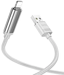 Кабель USB Hoco U127 12w 2.4a 1.2m Lightning cable silver - миниатюра 3