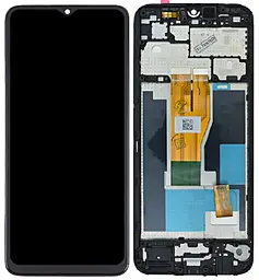 Дисплей Realme C33 (желтый шлейф) с тачскрином и рамкой, Black