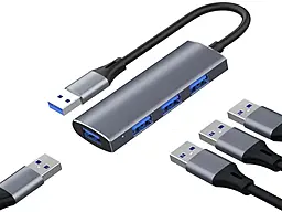 USB хаб EasyLife 4-in-1 USB3.0 black - фото USB хаб EasyLife 4-in-1 USB3.0 black