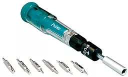 Отвёртка с набором бит Pro'sKit SD-9812 и 6 бит - фото Отвёртка с набором бит Pro'sKit SD-9812 и 6 бит