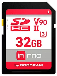 Карта пам'яті GooDRam SDHC 32GB IRDM PRO UHS-II U3 V90 (IRP-S9B0-0320R11) - фото Карта пам'яті GooDRam SDHC 32GB IRDM PRO UHS-II U3 V90 (IRP-S9B0-0320R11)