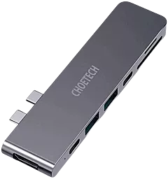 Мультипортовый USB Type-C хаб Choetech HUB-M14 7-in-1 grey