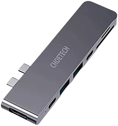 Мультипортовый USB Type-C хаб Choetech HUB-M14 7-in-1 grey - фото Мультипортовый USB Type-C хаб Choetech HUB-M14 7-in-1 grey