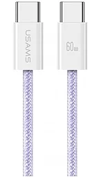 Кабель PD USB Usams U86 60w 5a 1.2m USB Type-C - Type-C cable purple (US-SJ656)