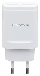 Мережевий зарядний пристрій Borofone BA8A 2 USB 2.1A White
