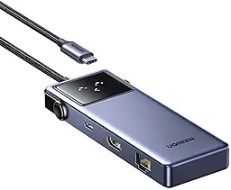 Мультипортовый USB Type-C хаб Ugreen CM888 7-in-1 USB3.0 gray (45155) - фото Мультипортовый USB Type-C хаб Ugreen CM888 7-in-1 USB3.0 gray (45155)