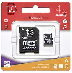 Карта памяти T&G microSDHC 4GB Class 4 + SD-адаптер (TG-4GBSDCL4-01)
