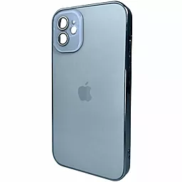 Чохол AG Glass Sapphire Frame MagSafe Logo for Apple iPhone 12  Sierra Blue