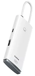Мультипортовий Type-C хаб Baseus Lite Series 5-in-1 Ports white (WKQX040002)