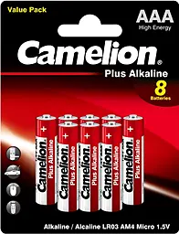 Батарейки Camelion Plus ALKALINE AAA/LR03 5+3шт. (C-11044803) - фото Батарейки Camelion Plus ALKALINE AAA/LR03 5+3шт. (C-11044803)