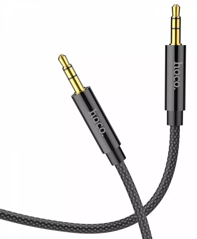 Аудио кабель Hoco UPA19 AUX mini Jack 3.5mm M/M Cable 1 м black - фото 2