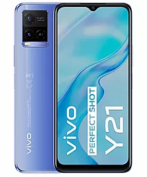 Смартфон Vivo Y21 4/64GB Metallic Blue - фото Смартфон Vivo Y21 4/64GB Metallic Blue