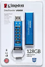 Флешка Kingston DataTraveler 2000 128 GB USB3.0 (DT2000/128GB) Blue - фото Флешка Kingston DataTraveler 2000 128 GB USB3.0 (DT2000/128GB) Blue