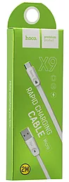 Кабель Hoco x9 High Speed USB-A - micro USB 12w 2.4a 2м cable White - мініатюра 4 Кабель Hoco x9 High Speed USB-A - micro USB 12w 2.4a 2м cable White - мініатюра 4