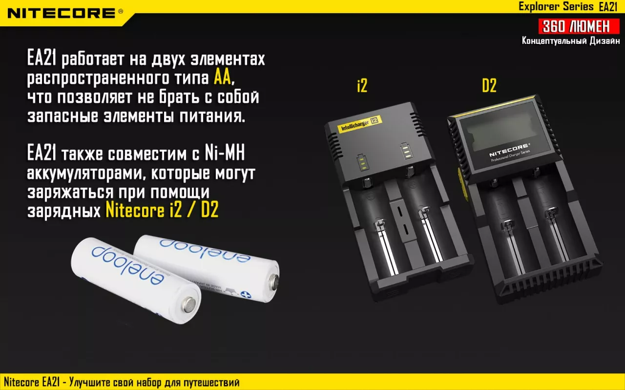 Ліхтарик акумуляторний Nitecore EA21 (Сree XP-G2 R5) - фото 10