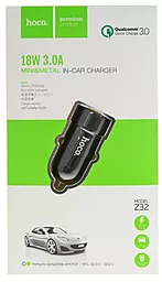 Автомобильное зарядное устройство Hoco Z32 18W 3.0A USB-A Black - миниатюра 4