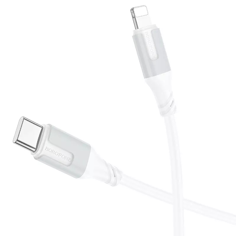 Кабель Borofone BX101 Creator USB Type-C - Lightning 27w 3a 1м PD сable White - фото 3