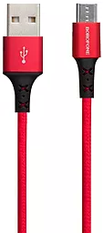 Кабель Borofone BX20 USB-A - micro USB 12w 2.4a 1м cable Red - фото Кабель Borofone BX20 USB-A - micro USB 12w 2.4a 1м cable Red