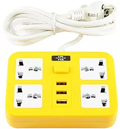 Сетевой фильтр (удлинитель) Voltronic ТВ-Т15 4 розетки 3xUSB-A 2м с выключателем жёлтый - фото Сетевой фильтр (удлинитель) Voltronic ТВ-Т15 4 розетки 3xUSB-A 2м с выключателем жёлтый