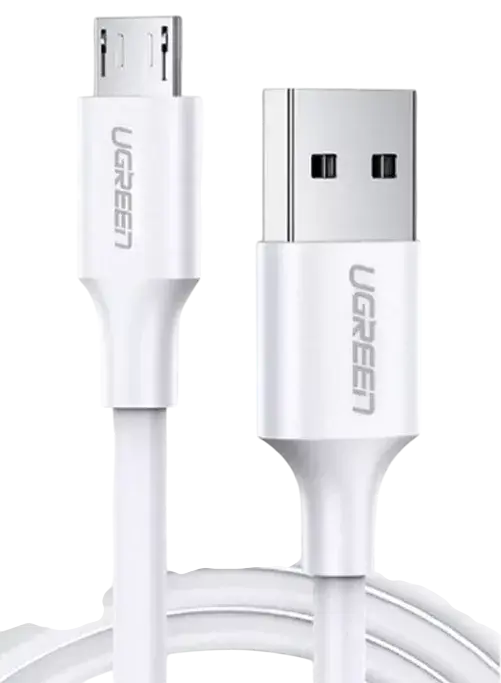 Кабель UGreen US289 Nickel Plating USB-A - micro USB 10w 0.5м cable White (60140) - фото 1