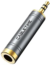 Аудіо перехідник Cabletime Jack 6.35 mm - mini Jack 3.5 mm M/F Grey (CA915132)